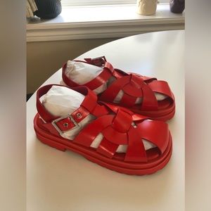 Charles & Keith Nell Gladiator Sandals - Red in size 6